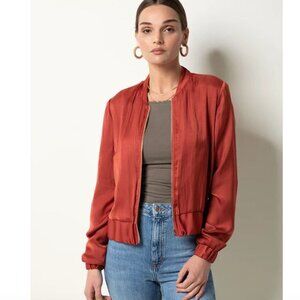 Tart Collections Silky Chili Oil Bomber Jacket NWOT